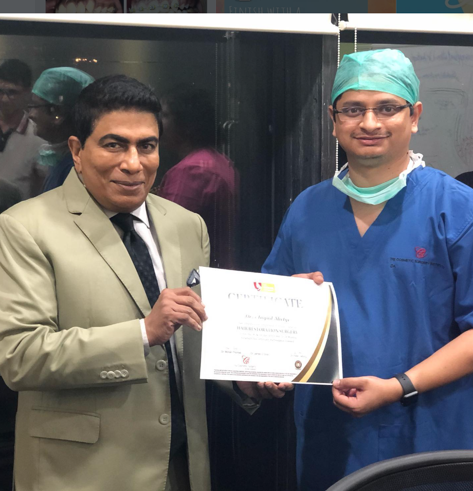 Dr. Angad Shetye receiving a professional certificate
